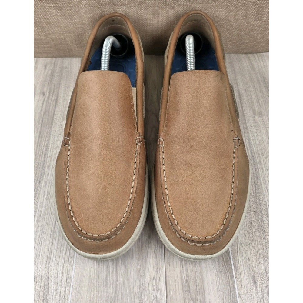 Sperry Top-Sider Intrepid Slip On Loafers Tan Leather Boat Deck Shoes Mens 11M